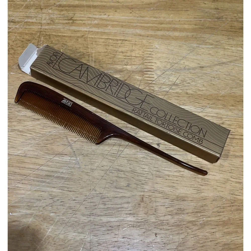 VINTAGE 1981 Avon Cambridge Collection Rattail Tortoise Comb *NOS‎